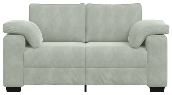 Világosszürke bársony loveseat kanapé 160x77x82 cm