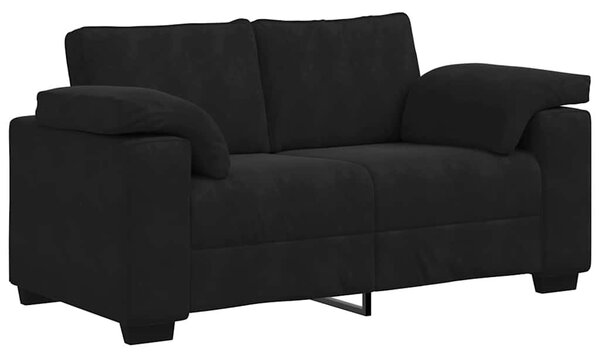 Fekete bársony loveseat kanapé 160x77x82 cm