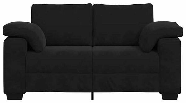 Fekete bársony loveseat kanapé 160x77x82 cm