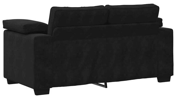 Fekete bársony loveseat kanapé 160x77x82 cm