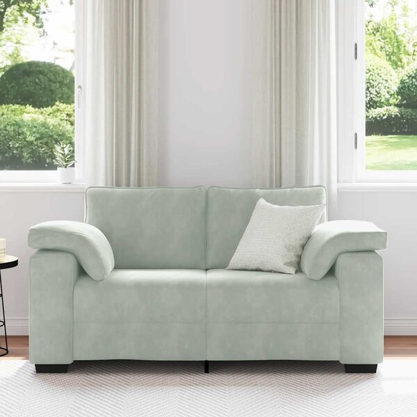 Világosszürke bársony loveseat kanapé 160x77x82 cm
