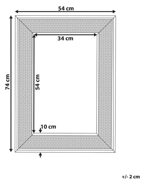 Falitükör IGUALA 54 cm 74 cm Bambusz Természetes kőris