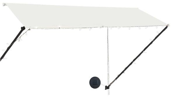 Feltekerhető krémszínű napellenző LED-del 300 x 150 cm