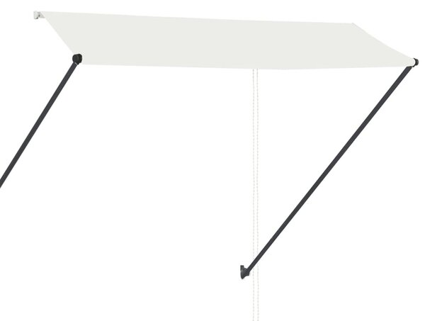 Feltekerhető krémszínű napellenző LED-del 300 x 150 cm