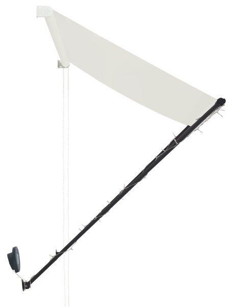 Feltekerhető krémszínű napellenző LED-del 300 x 150 cm