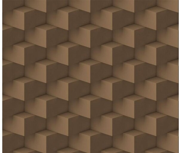 Luxus nem szőtt tapéta barna blokkok 3d vízszintesen vízszintes