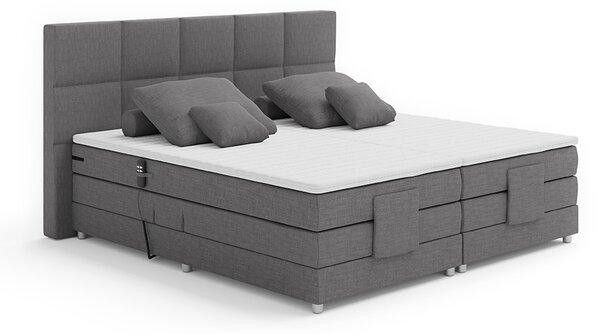 KONDELA Elektromos állítható ágy, boxspring, szürke, 180x200, MURKO NEW