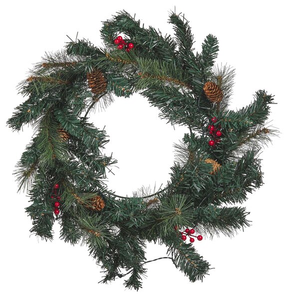 Karácsonyi koszorú LED TENALA 60 cm Zöld