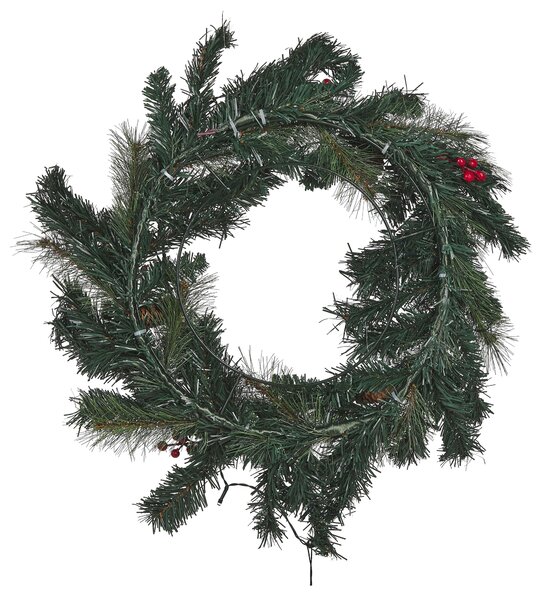 Karácsonyi koszorú LED TENALA 60 cm Zöld
