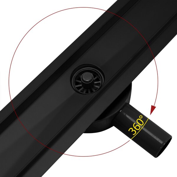 Rea PRO Black Matt, lineáris vízelvezető csatorna 90cm, görög mintás, fekete matt, REA-G8026