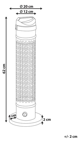 Álló infravörös teraszfűtő KRAKATOA 1000 W Fekete