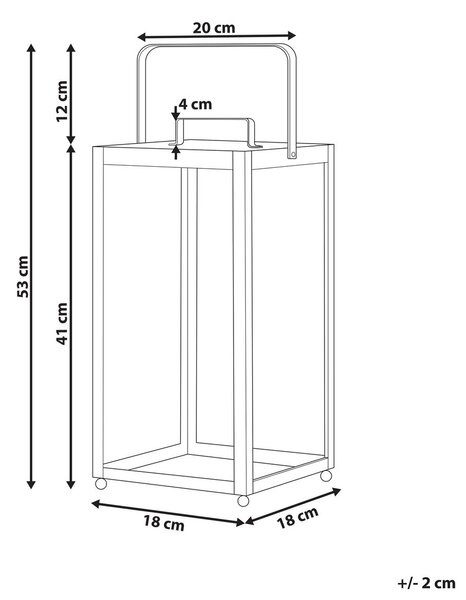 Lámpás LEPAR Fém 53 cm Fekete