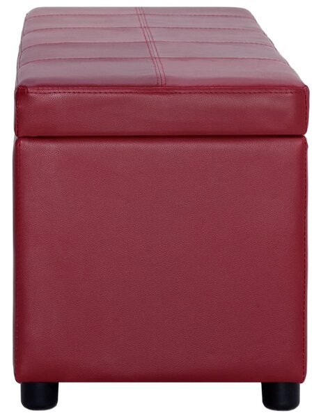 Bordó műbőr pad tárolórekesszel 116 cm