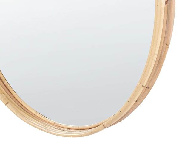 Falitükör BARUNG 60 cm 60 cm Rattan Természetes Bézs