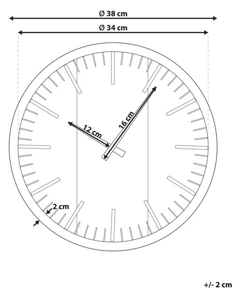 Fali óra VILLORA 38 cm Barna/fekete