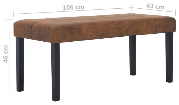 Barna művelúr pad 106 cm