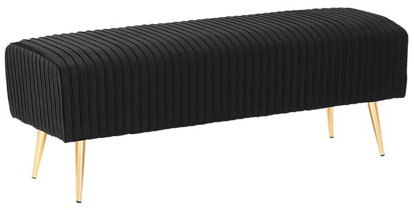 Fekete bársony ülőpad 118 x 42 cm PATERSON