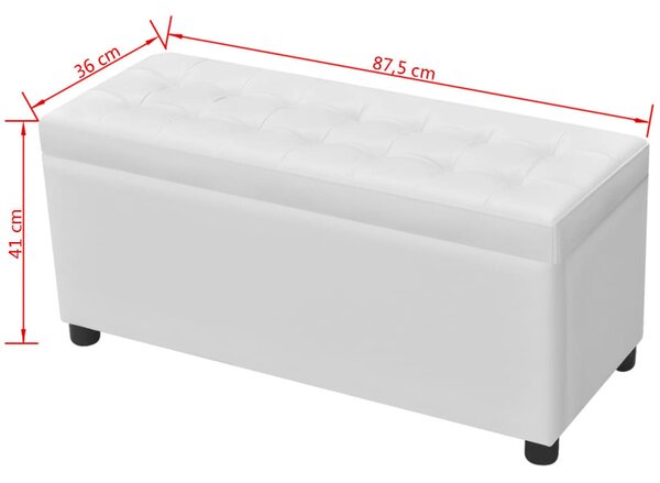 Fehér műbőr tárolózsámoly