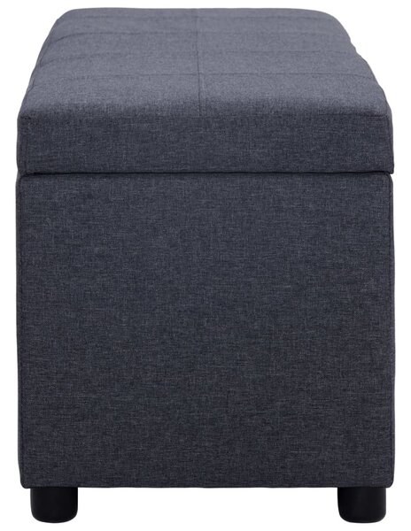 Sötétszürke poliészter pad tárolórekesszel 116 cm