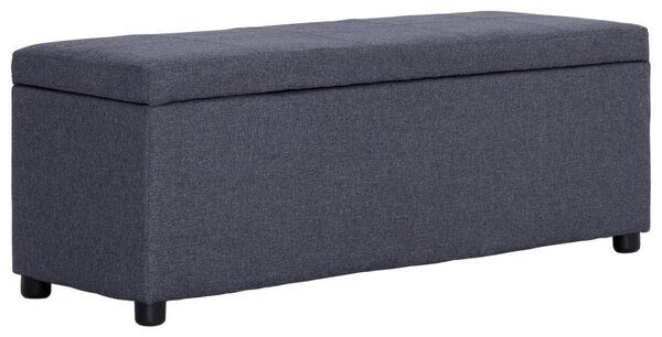 Sötétszürke poliészter pad tárolórekesszel 116 cm