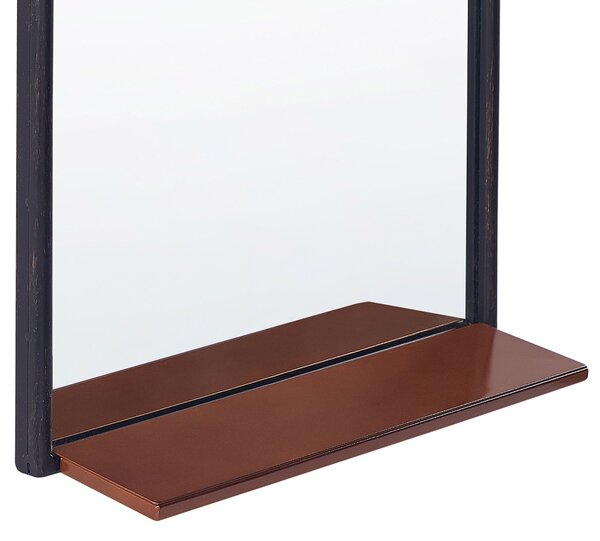 Falitükör polccal DOMME 40 cm 67 cm Fém Fekete