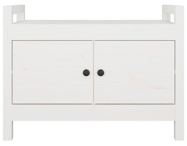 Fehér tömör fenyőfa előszoba pad 80 x 40 x 60 cm