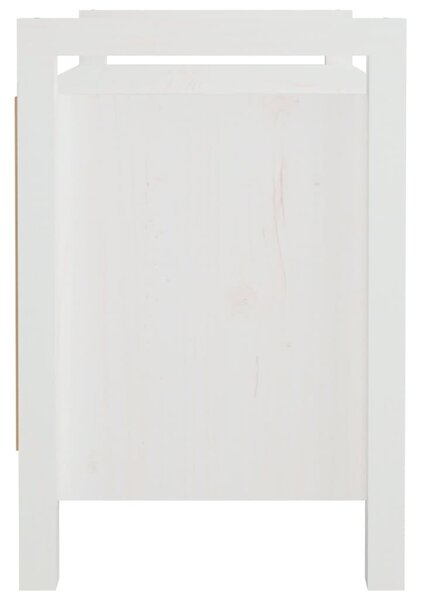 Fehér tömör fenyőfa előszoba pad 80 x 40 x 60 cm