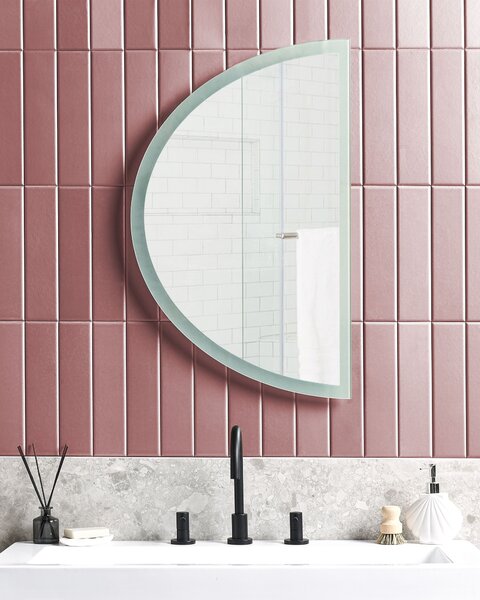 LED fürdőszobai tükör BEZONS 49 cm 80 cm Ezüst
