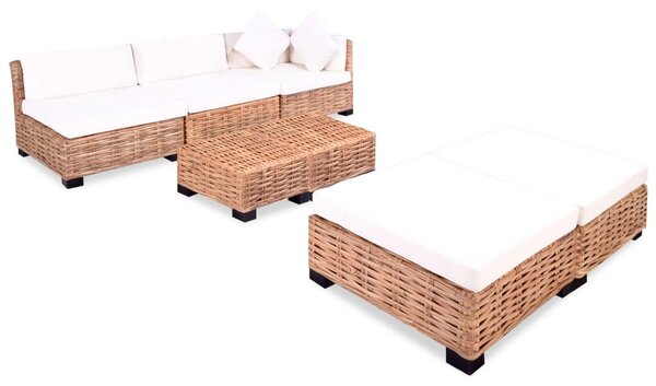 18 részes természetes rattan kanapészett