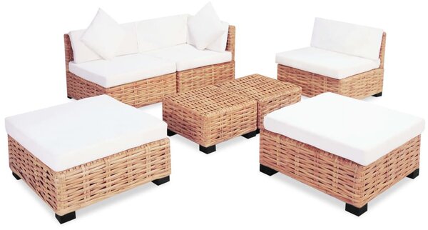 18 részes természetes rattan kanapészett