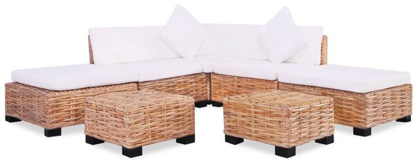 18 részes természetes rattan kanapészett