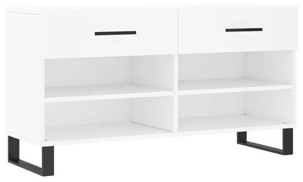 Fehér szerelt fa cipőpolc 102x35x55 cm