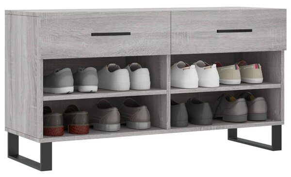 Szürke sonoma színű szerelt fa cipőpolc 102 x 35 x 55 cm