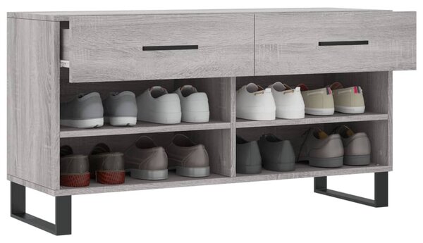 Szürke sonoma színű szerelt fa cipőpolc 102 x 35 x 55 cm