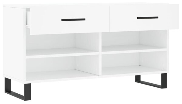 Fehér szerelt fa cipőpolc 102x35x55 cm