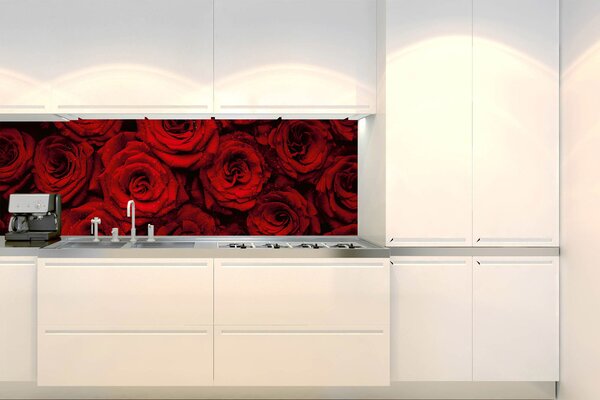 Konyhai fotótapéta - vörös rózsák 180 x 60 cm