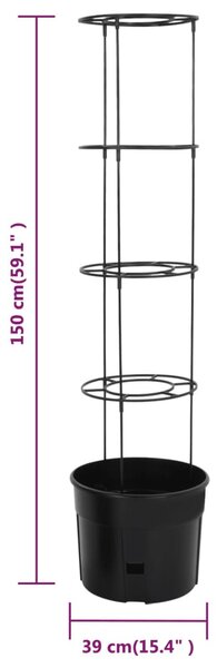 VidaXL antracitszürke polipropilén paradicsomtermesztő Ø39 x 150 cm