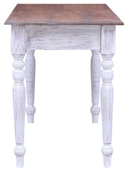 Fehér tömör mahagóni fa fiókos íróasztal 117 x 57 x 75 cm