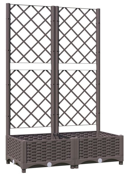Barna polipropilén rácsos kerti ültetőláda 80 x 40 x 121,5 cm