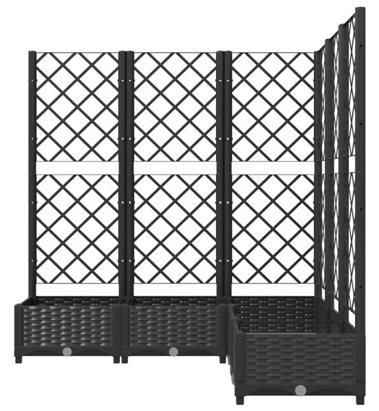 Fekete polipropilén rácsos kerti ültetőláda 120 x 120 x 121,5cm