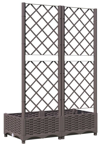 Barna polipropilén rácsos kerti ültetőláda 80 x 40 x 121,5 cm