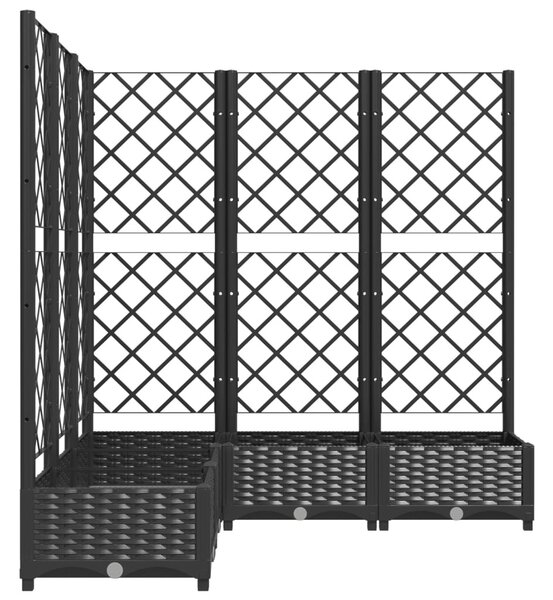 Fekete polipropilén rácsos kerti ültetőláda 120 x 120 x 121,5cm