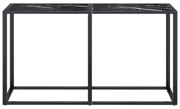 Fekete márványszínű edzett üveg tálalóasztal 140 x 35 x 75,5 cm