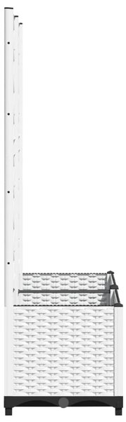 Fehér PP rácsos kerti ültetőláda 80 x 40 x 136 cm