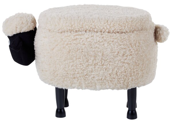 Állatos puff tárolóval SHEEP Világosbézs Bárány