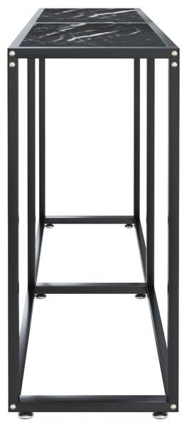 Fekete márványszínű edzett üveg tálalóasztal 140 x 35 x 75,5 cm