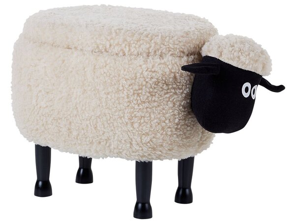 Állatos puff tárolóval SHEEP Világosbézs Bárány