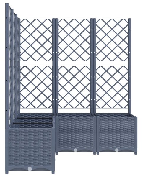 Kékszürke PP rácsos kerti ültetőláda 120 x 120 x 136 cm
