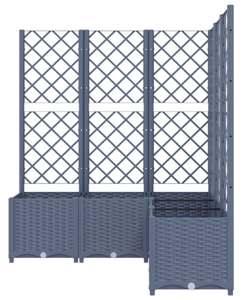 Kékszürke PP rácsos kerti ültetőláda 120 x 120 x 136 cm