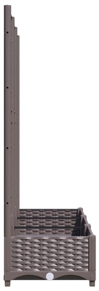 Barna PP kerti virágláda ráccsal 120 x 40 x 121,5 cm